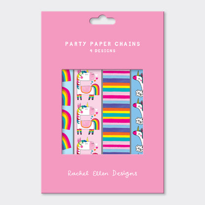 Party Paper Chain Kit-  Unicorns and Rainbows