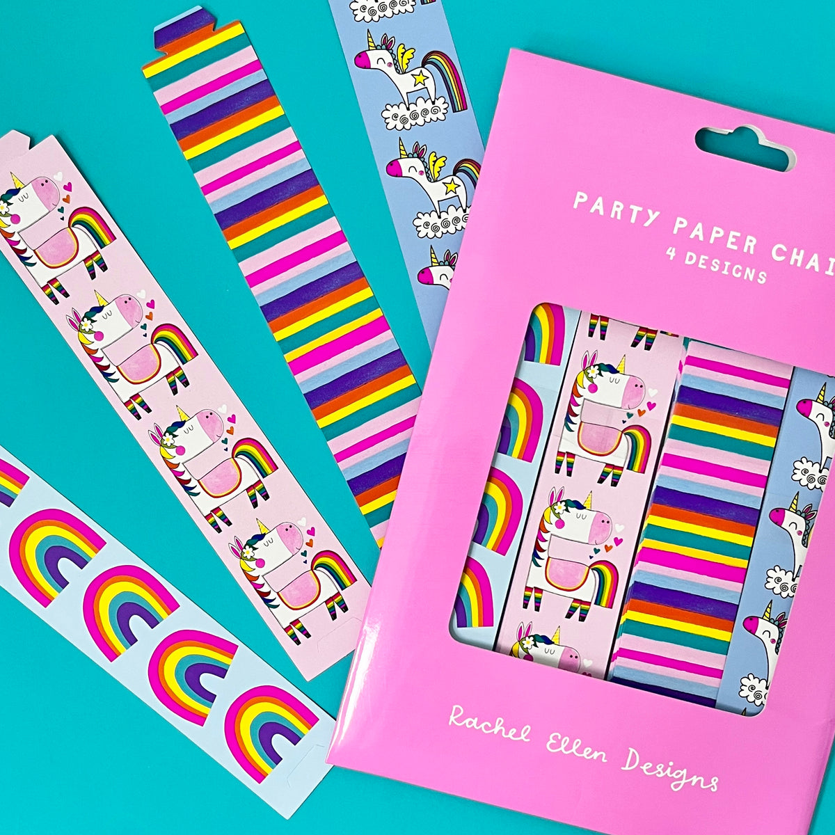 Party Paper Chain Kit-  Unicorns and Rainbows