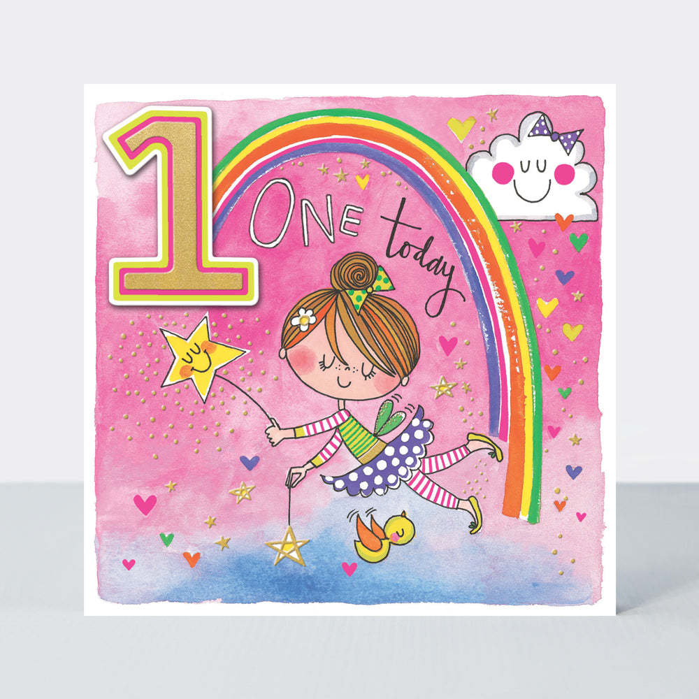 Chatterbox - Age 1 Fairy &amp; Rainbow  - Birthday Card