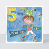 Chatterbox - Age 5 Boy & Football  - Birthday Card