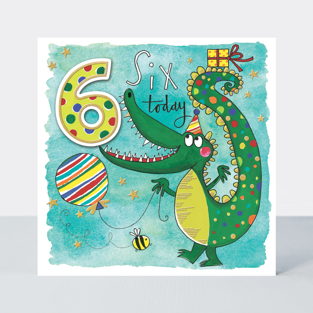 Chatterbox - Age 6 Crocodile  - Birthday Card