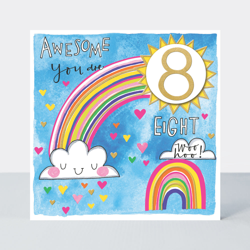 Chatterbox - Awesome You Are 8 Rainbows  - Birthday Card