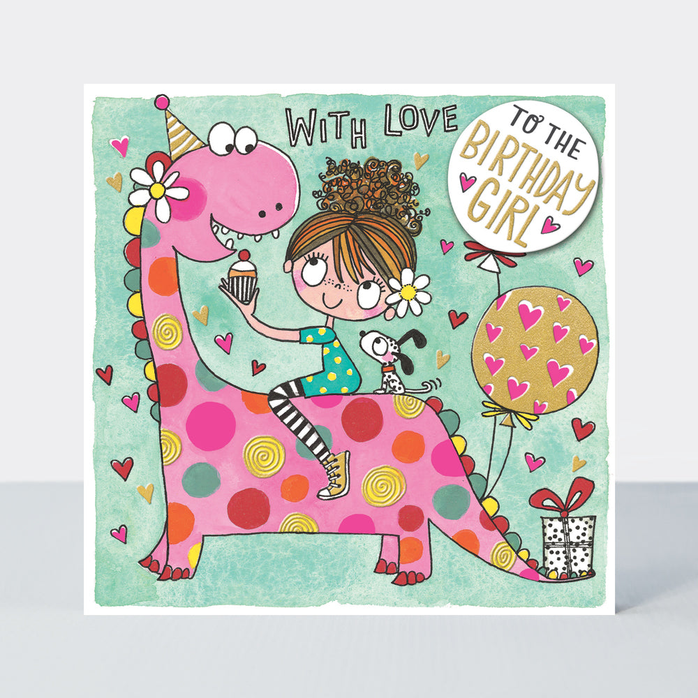 Chatterbox - Birthday Girl Dinosaur  - Birthday Card