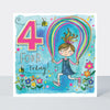 Chatterbox - Age 4 Girl & Skipping Rope  - Birthday Card