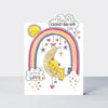 Cherry on Top - Baby's Christening Card/Teddy on Moon