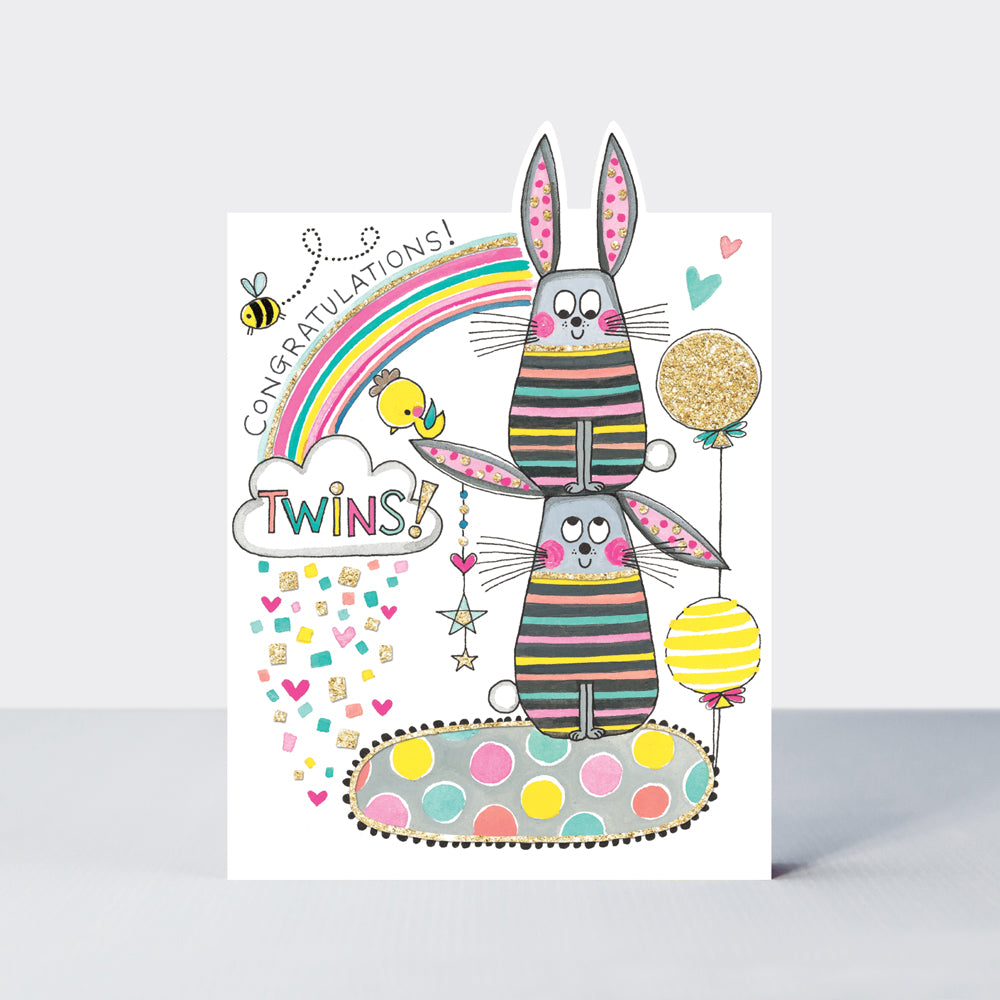 Cherry on Top - It's twins! Rabbits - Baby twins Card