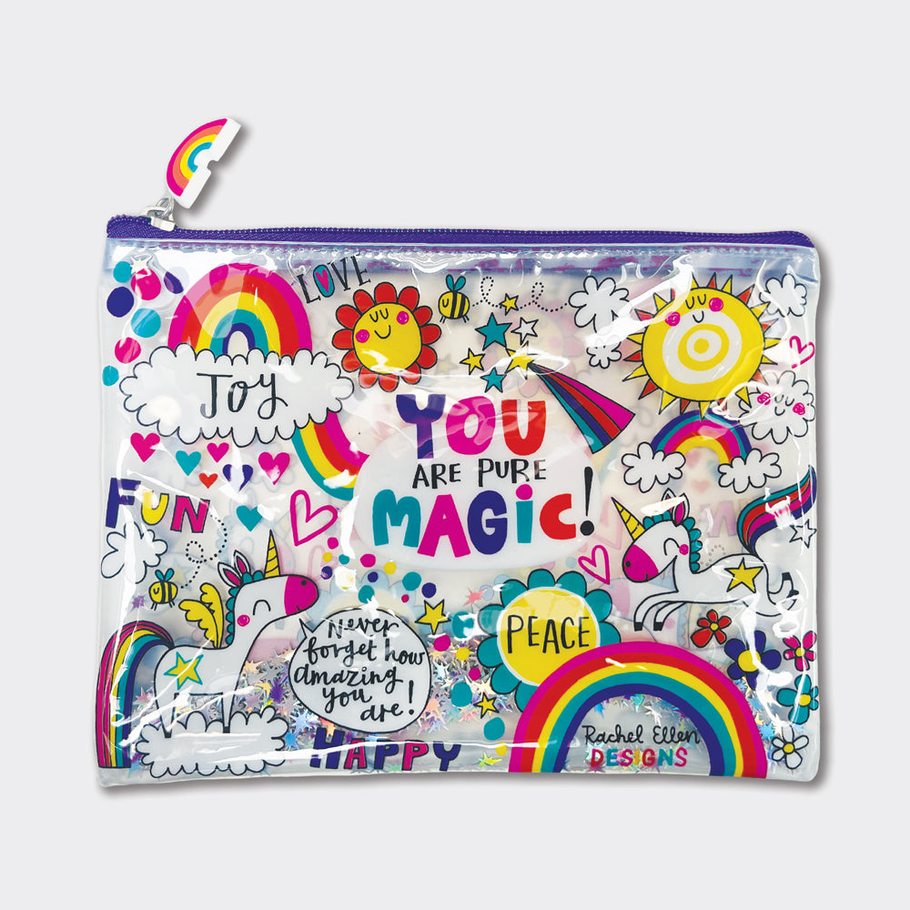 Clear Pencil Case/Pouch - 'You Are Pure Magic' Unicorns