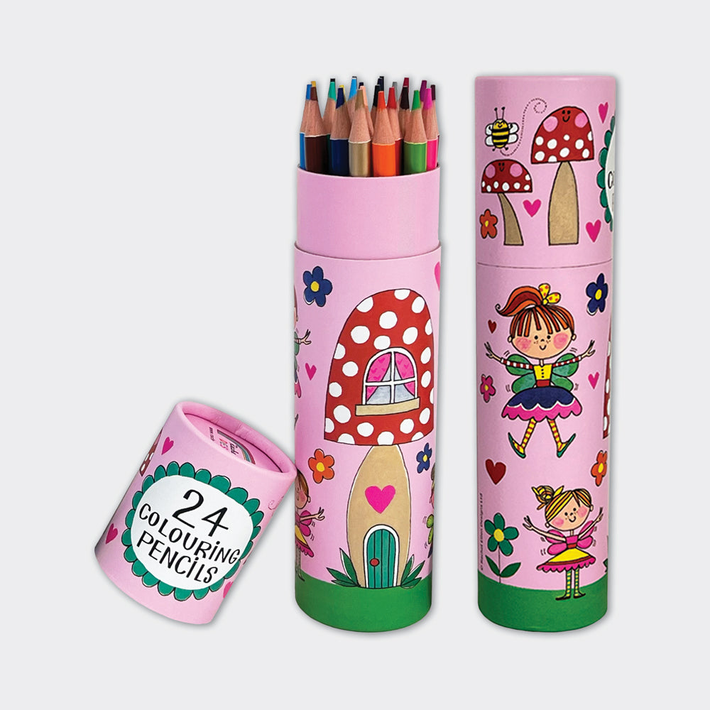 Tube of 24 Colouring Pencils - Fairytale Garden