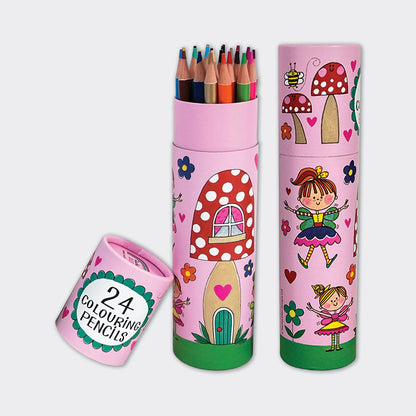 Tube of 24 Colouring Pencils - Fairytale Garden