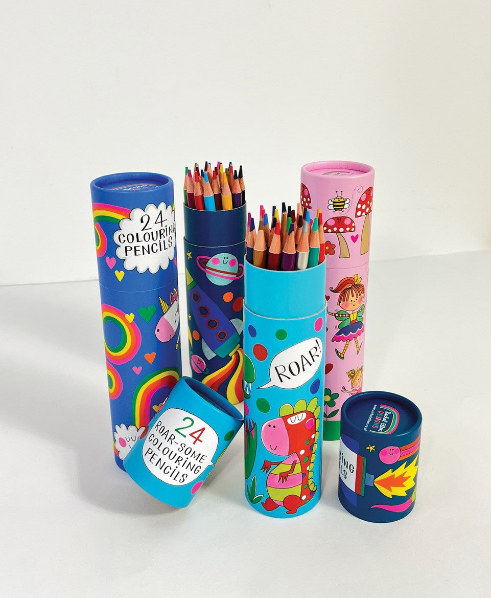 Tube of 24 Colouring Pencils - Unicorn &amp; Rainbow