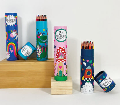 Tube of 24 Colouring Pencils - Fairytale Garden
