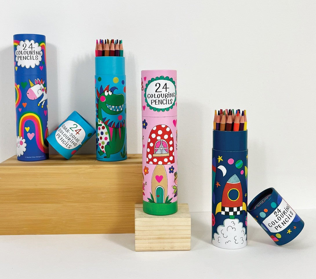 Tube of 24 Colouring Pencils - Roar-some Dinosaur