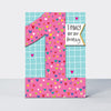 DITTO - Age 1 Girl - Hip Hip Hooray Hearts  - Birthday Card