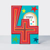 DITTO - Age 4 Boy Stars & Stripes  - Birthday Card