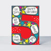 DITTO - Age 5 Boy Hip Hip Hooray Yay  - Birthday Card