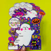 Halloween Party Invitations (8 Pack) - Spooky ghost with purple background