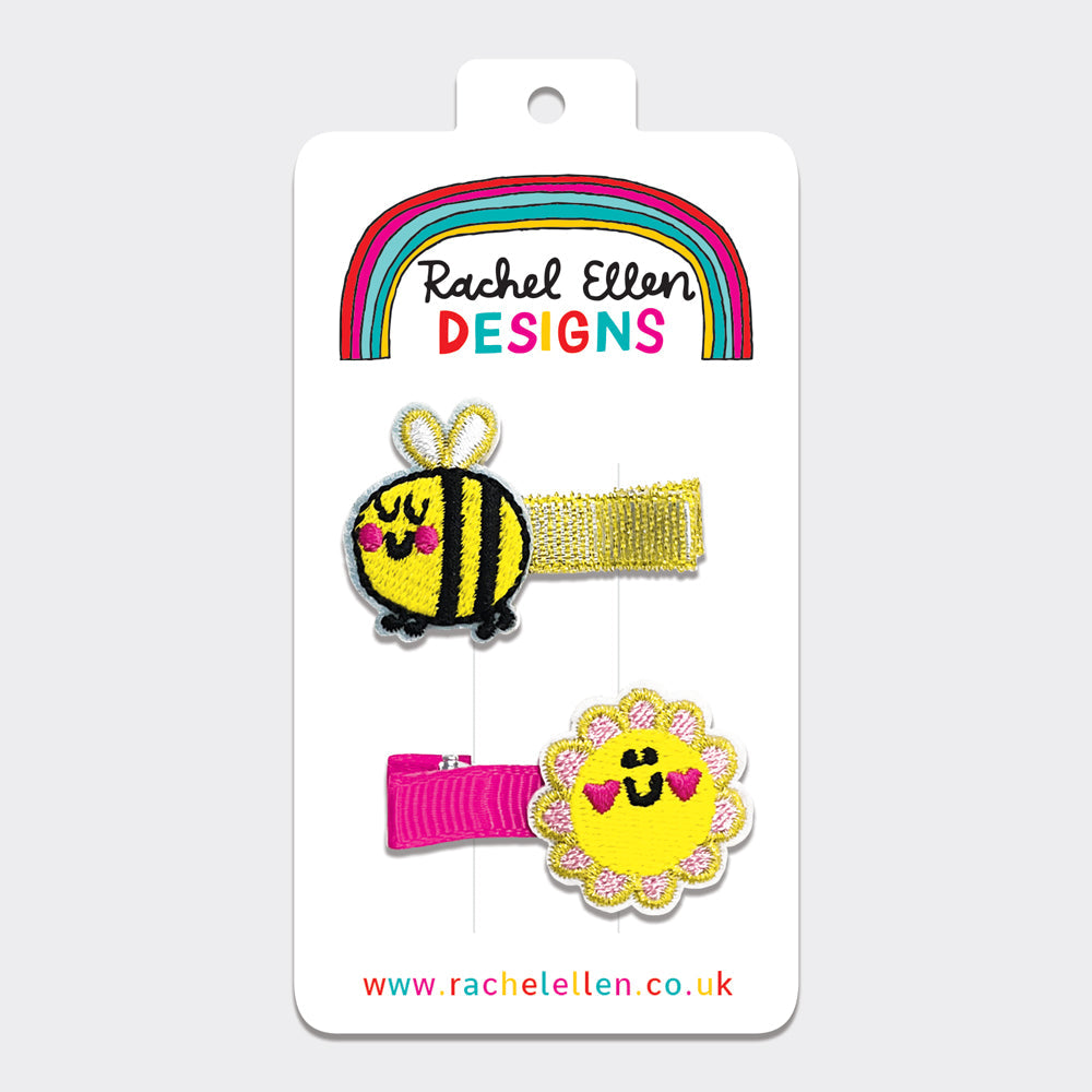 Hair Clips (2 Pack) - Bee &amp; Flower