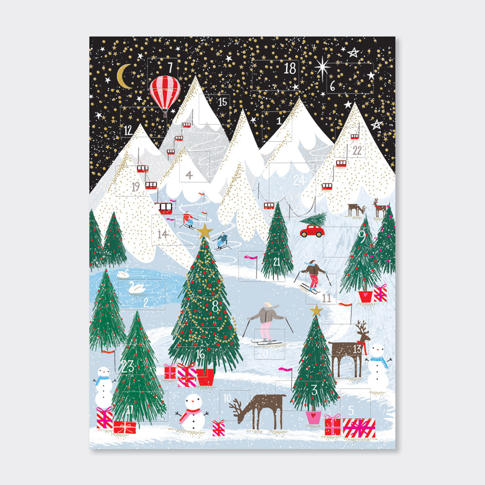 Traditional Advent Calendar - Christmas Snow Scene