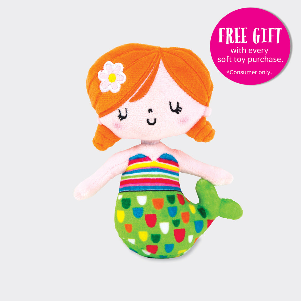 Suds the Mermaid Soft Toy + Free Colouring Book