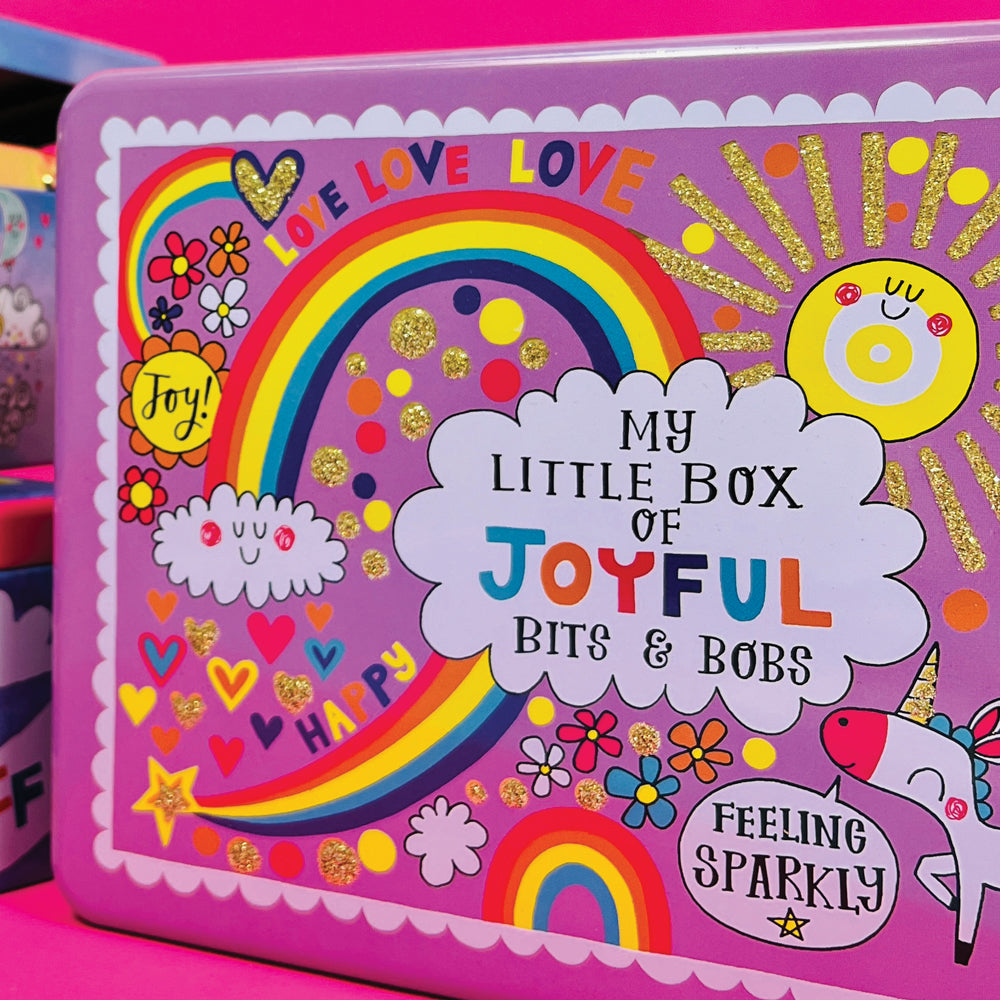 Glittered Rectangular Storage Tin - Joyful Bits &amp; Bobs