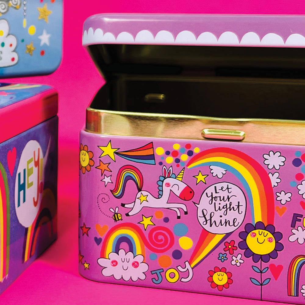 Glittered Rectangular Storage Tin - Joyful Bits &amp; Bobs