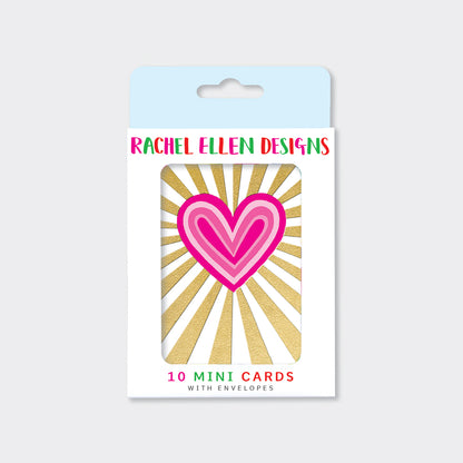 Foiled Pack of notecards - Neon heart/blank