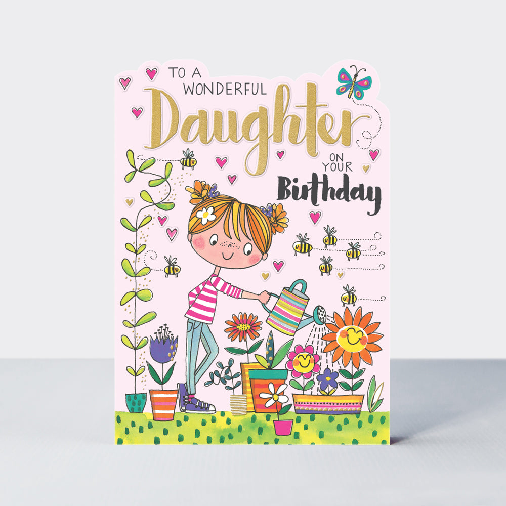 Fred &amp; Ginger - Daughter Girl in Garden  - Birthday Card