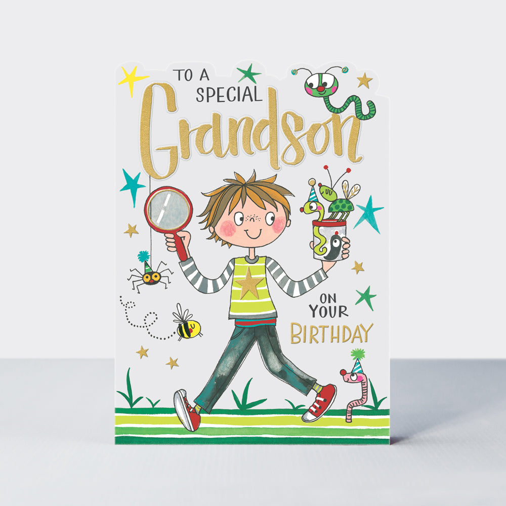 Fred &amp; Ginger - Special Grandson Boy &amp; Bugs  - Birthday Card