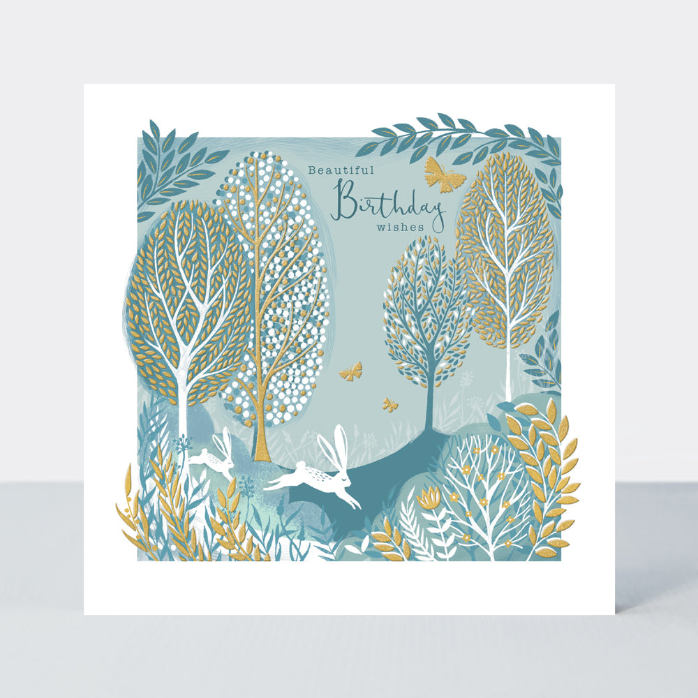 Gallery - Beautiful Birthday Rabbit &amp; Trees  - Birthday Card