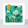 Gallery - Daisies On Teal  - Blank Greetings Card