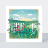 Gallery - Bike On Fence  - Blank Greetings Card