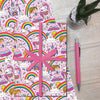 Gift Wrap Sheet  - Princess & Rainbows