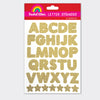 Rachel Ellen Designs premium gold glitter letter stickers for luxury card making and monogramming, 4 sheets of sparkly alphabet initials.