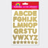 Rachel Ellen Designs premium gold glitter letter stickers for luxury card making and monogramming, 4 sheets of sparkly alphabet initials.