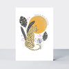 Flamingo - Birthday Leopard & Sun  - Birthday Card