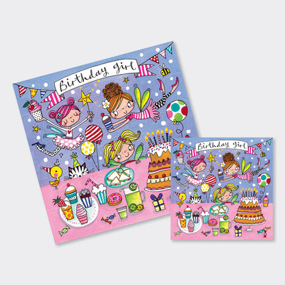 Jigsaw Card - Birthday Girl Fairy Party  - Birthday Card