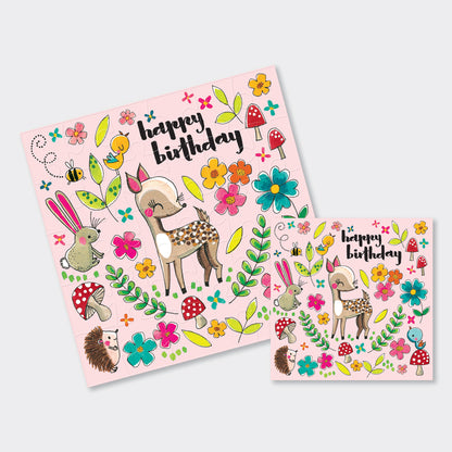 Jigsaw Card - Birthday woodland friends  - Birthday Card