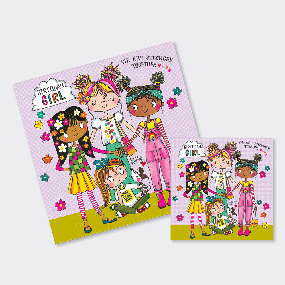 Jigsaw card - Birthday Girl Girl Power  - Birthday Card