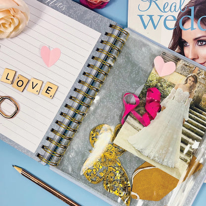 Powder Blue Wedding Planner Book | Undated Organiser with Gold Foil &amp; Checklists