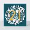 Mika - Floral 21st  - Birthday Card
