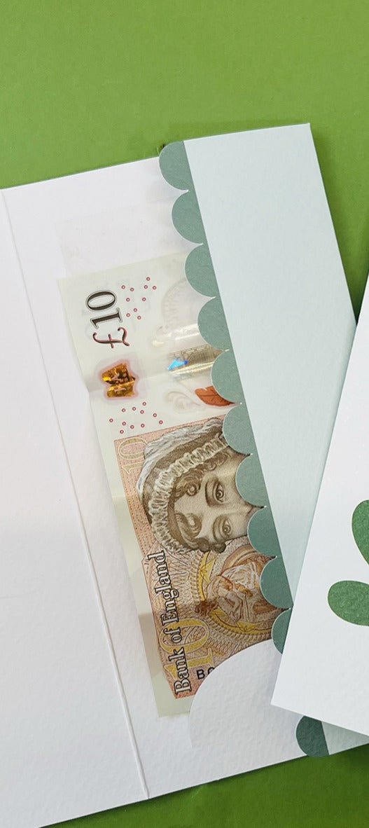 Money Wallet Card - Floral Wedding Cake/Congrats Newlyweds/Special Gift