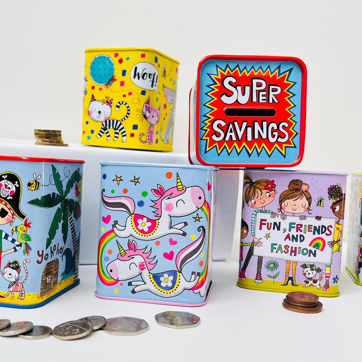 Treat Fund Friends Kids Money Box Tin
