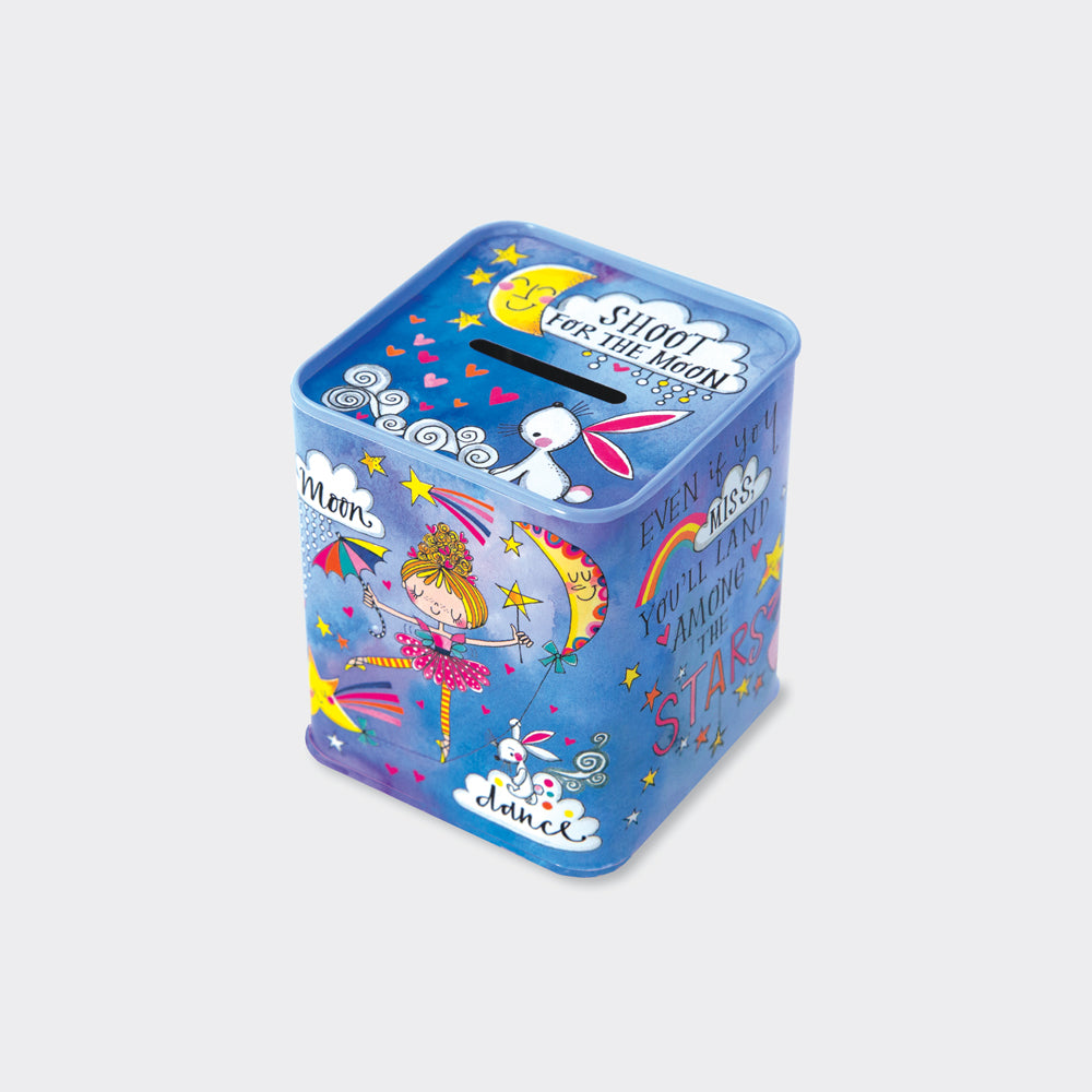 Moon Dance Ballerina Kids Money Box Tin