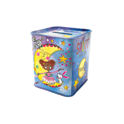 Moon Dance Ballerina Kids Money Box Tin