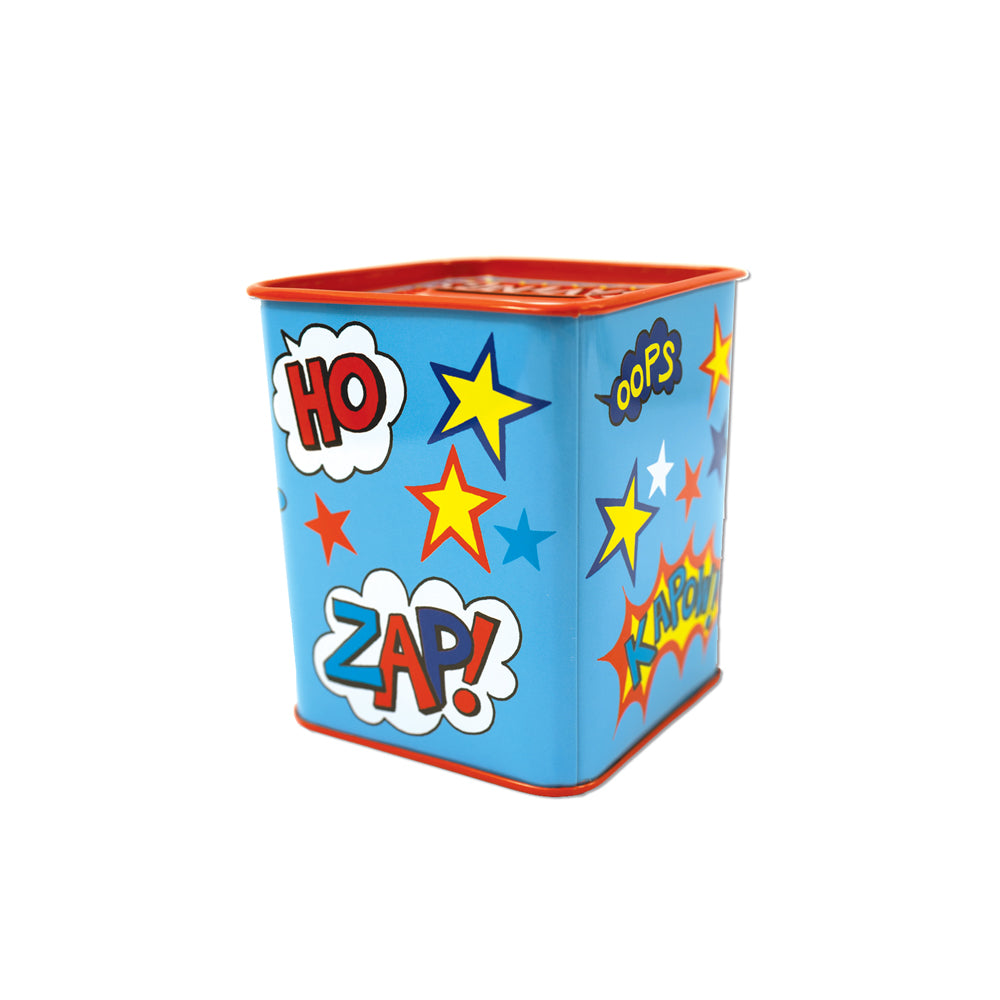 Super Savings Superhero Kids Money Box Tin