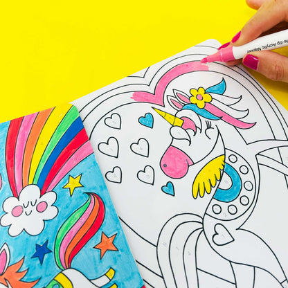 Colour by Numbers Kit - Unicorns &amp; Rainbows