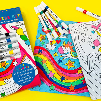 Colour by Numbers Kit - Unicorns &amp; Rainbows