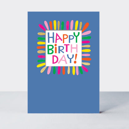 Birthday card featuring a square design by Rachel Ellen Designs