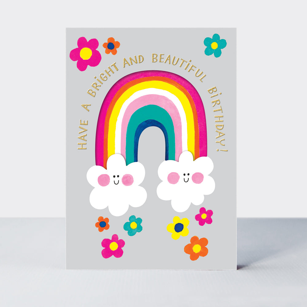 Birthday card featuring a rainbow design by Rachel Ellen Designs