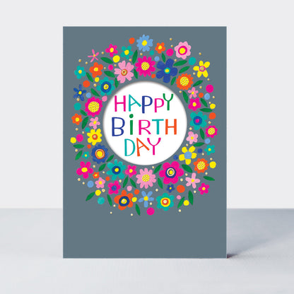 Birthday card featuring a floral design by Rachel Ellen Designs